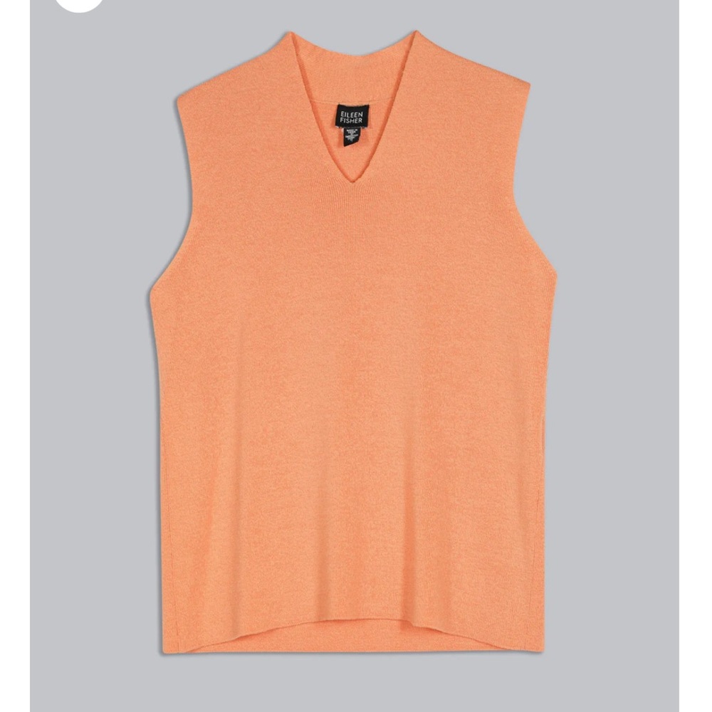 Eileen Fisher Washable Wool Crepe Tank Top Knit V‎ Neck D9 - Picture 5 of 5